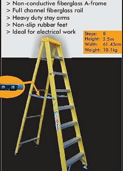 Waco Ladder 10 Step Fiberglass - Click Image to Close