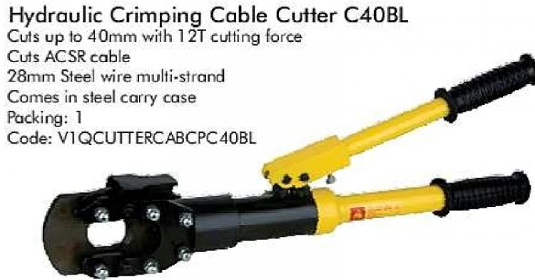 Waco Cable Cutter Hydraulic 12 ton 28mm - Click Image to Close