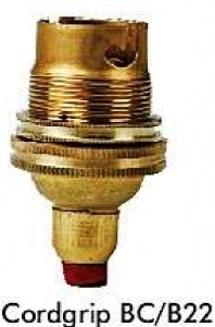 Brass Lamp Holder Cord Grip BC / B22