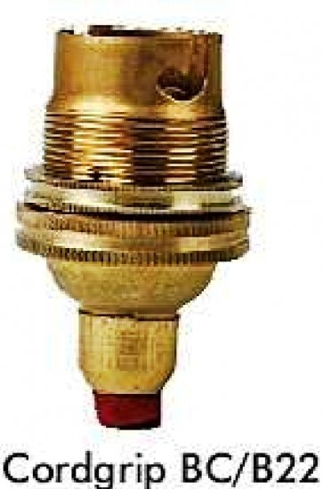 Brass Lamp Holder Cord Grip BC / B22 - Click Image to Close