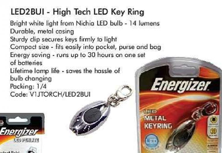 LED Torch Keyring 14 lumens - Click Image to Close