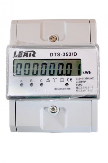 80 Amp 3-Phase + N ( Din Rail ) KWH Meter -Tamper Proof - Click Image to Close
