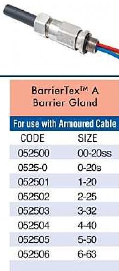 Barrier-Tex "A" Barrier Gland For Armoured Cable - Click Image to Close