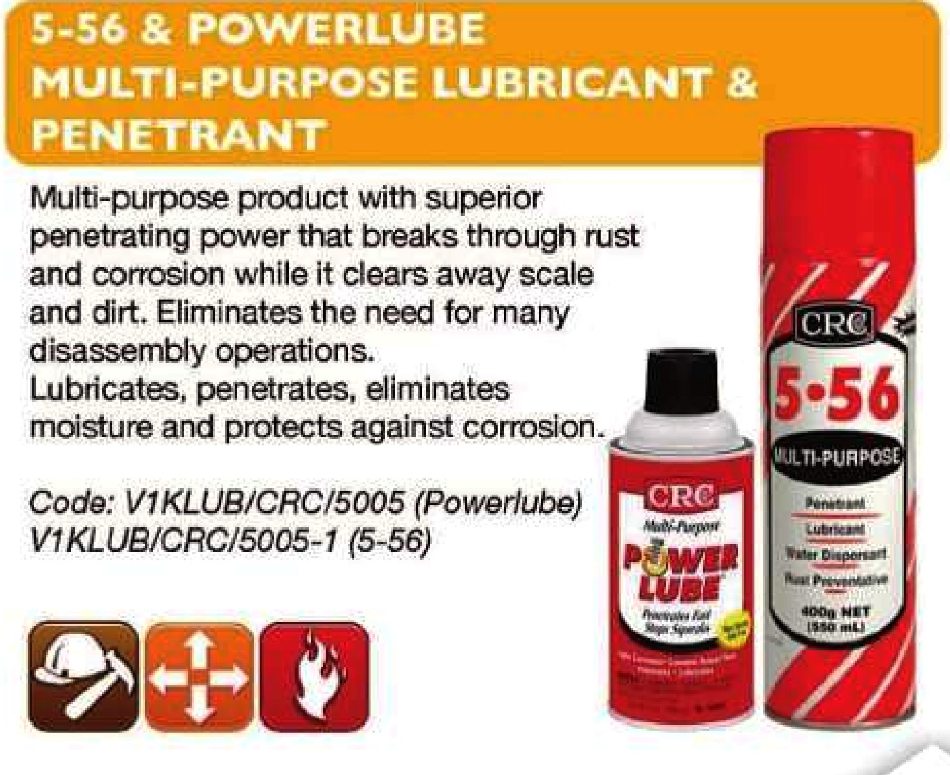 CRC 5-56 Power-Lube Multi-Purpose Lubricant | Penetrant : MacSpares ...