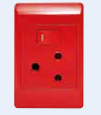 Dedicated Plug Outlet 16amp RED - FOR Power Skirting