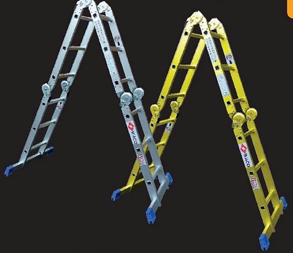 Waco Folding Ladder 12 Step Aluminuim - Click Image to Close