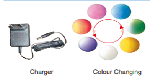 LED Ball Light- Colour Changing - 81mm diameter -Rechargeable - Click Image to Close