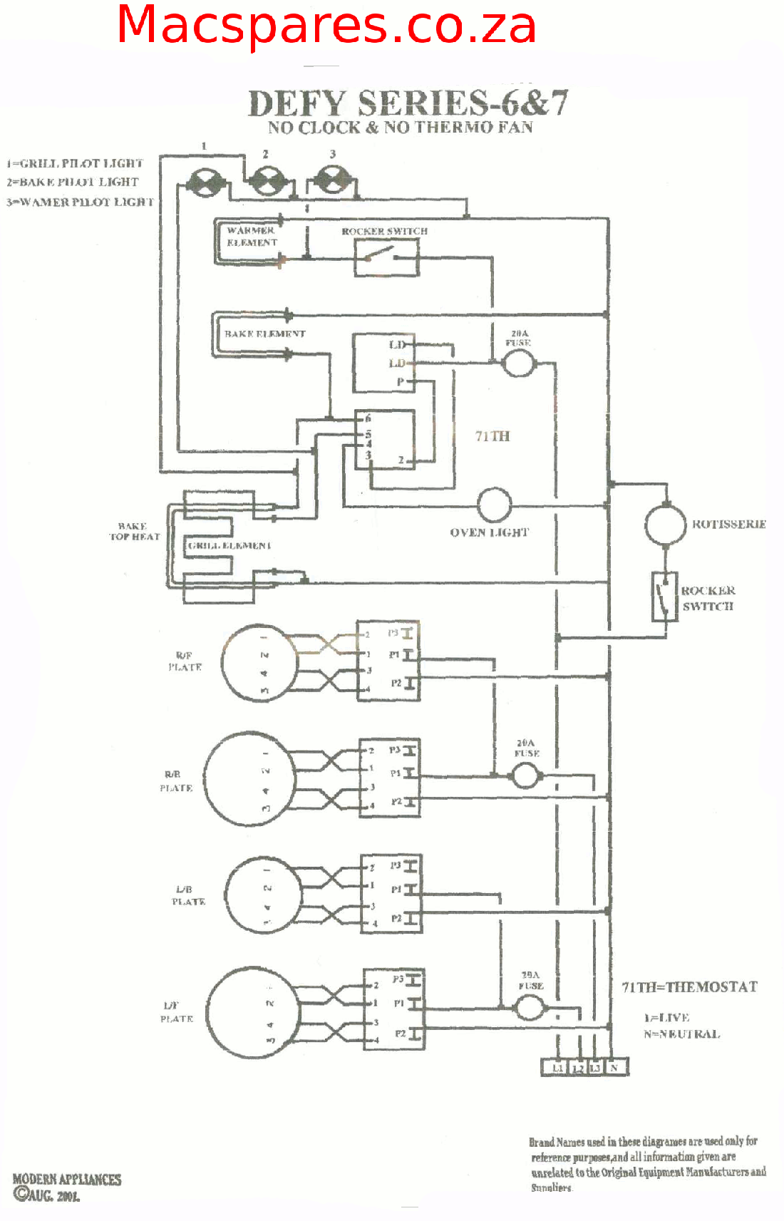 Electric Oven Wiring Diagram from macspares.co.za