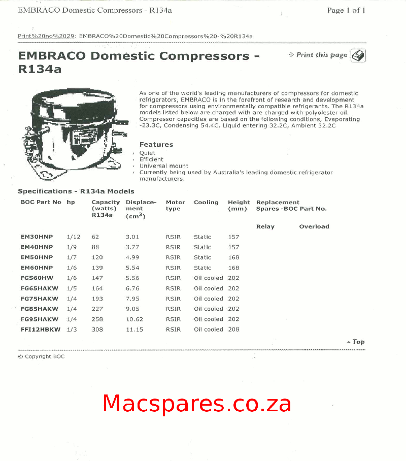 Wiring Diagrams : Refrigeration : MacSpares | Wholesale spare parts