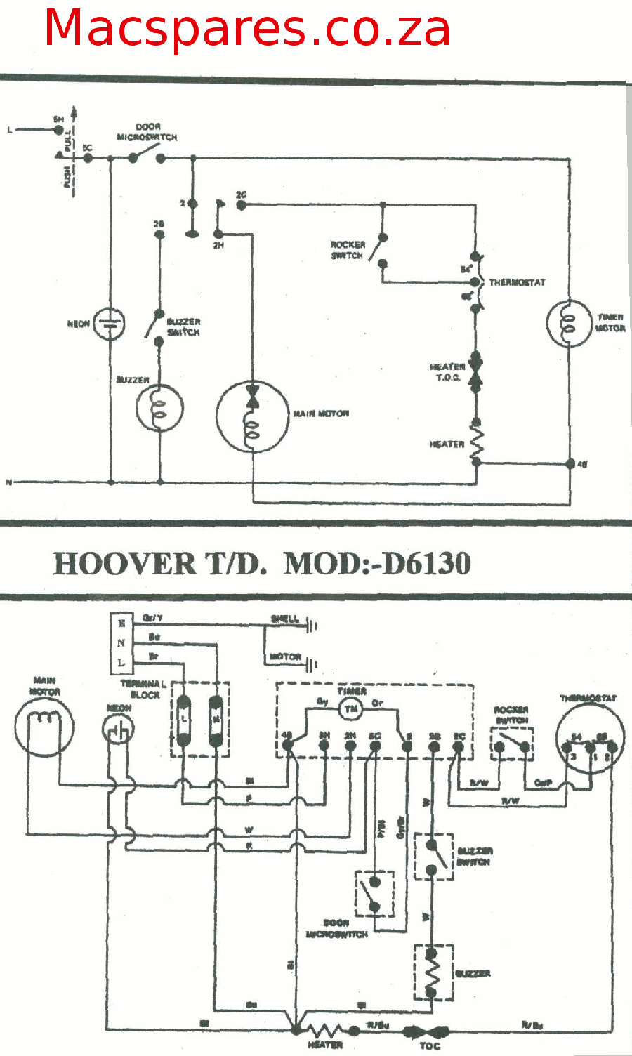 Wiring Diagrams : Tumble Driers : MacSpares | Wholesale spare parts