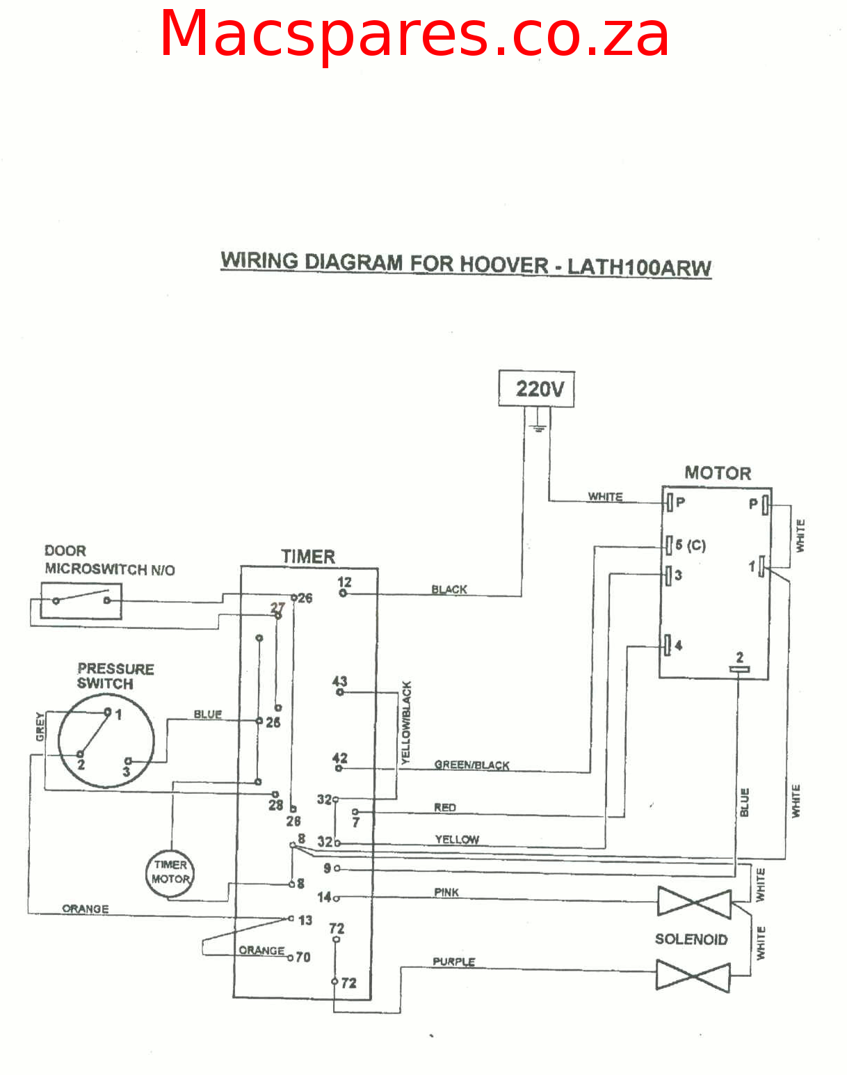 Wiring Diagrams   Washing Machines   Macspares