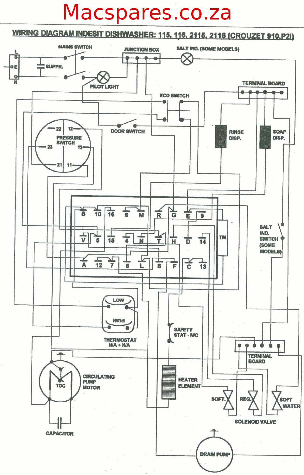 Wiring Diagram Bosch Dishwasher from macspares.co.za