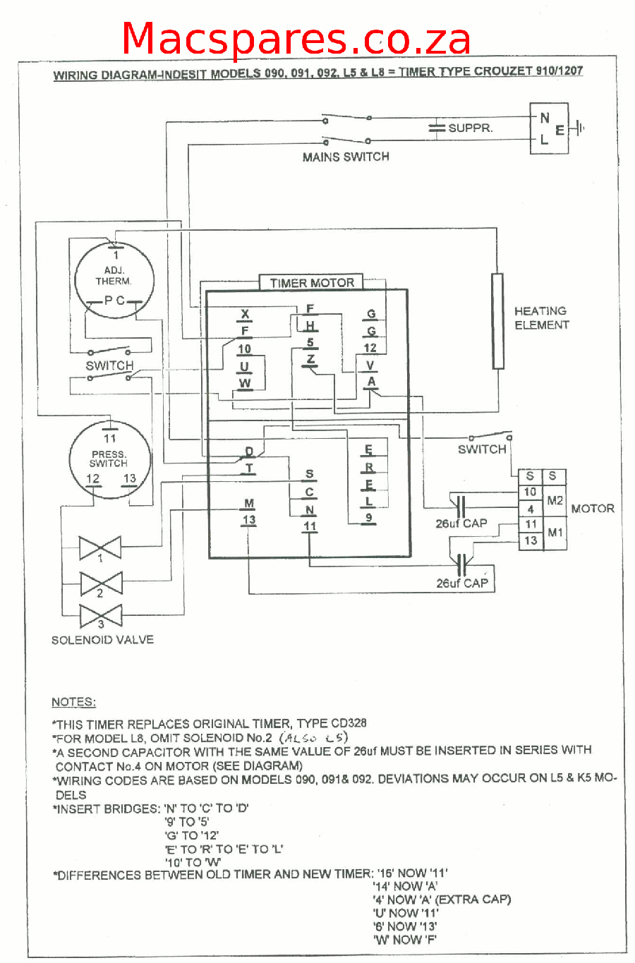 defy twinmaid 1300 wiring diagram