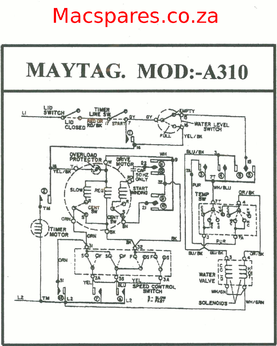 Maytag Washer Motor Wiring Diagram from macspares.co.za