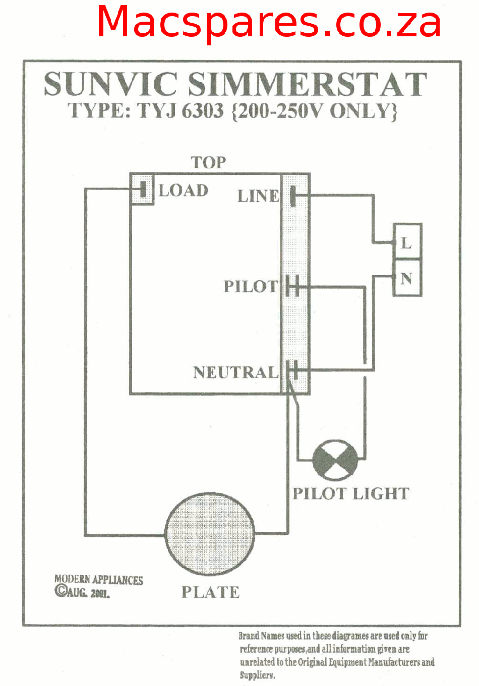 Wiring Diagrams   Stoves Switches And Thermostats