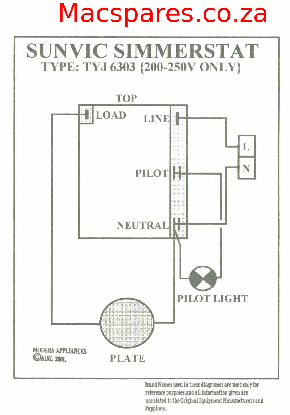 Wiring Diagrams Stoves Switches And Thermostats Macspares