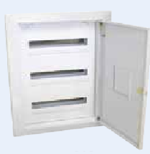 Dist. Board M/Steel w Door ( DIN Breaker) 48 WAY FLUSH 3TRAY - Click Image to Close